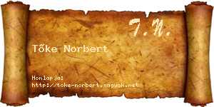 Tőke Norbert névjegykártya
